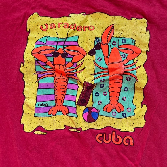 Vintage Cuba Varadero Lobster T-Shirt / XL / 90s / Single Stitch - Picture 4 of 6